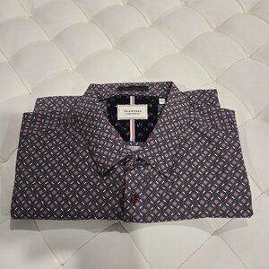 7 Diamonds Mens 4 Way Stretch Short Sleeve Button Up Shirt XL Diamond Design